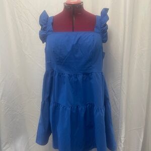 Blue Ruffled ladies Dress